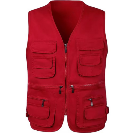 TrendAura Men's Outdoor Multi Pocket Lightweight Vest For Hiking And Fishing With Zippered Pouches And Cargo Pockets