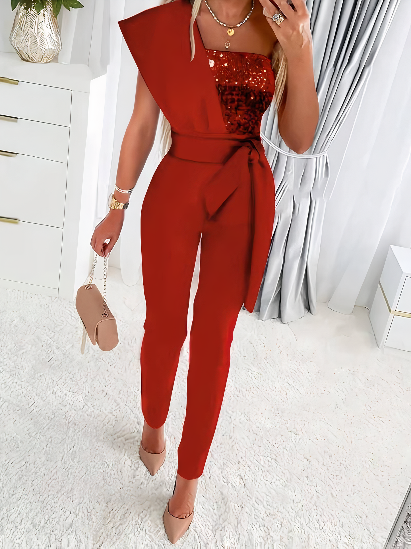 Monroe Sequin Bodycon Jumpsuit for Glam Partywear Radiant Sparkle and Figure Enhancing Fit