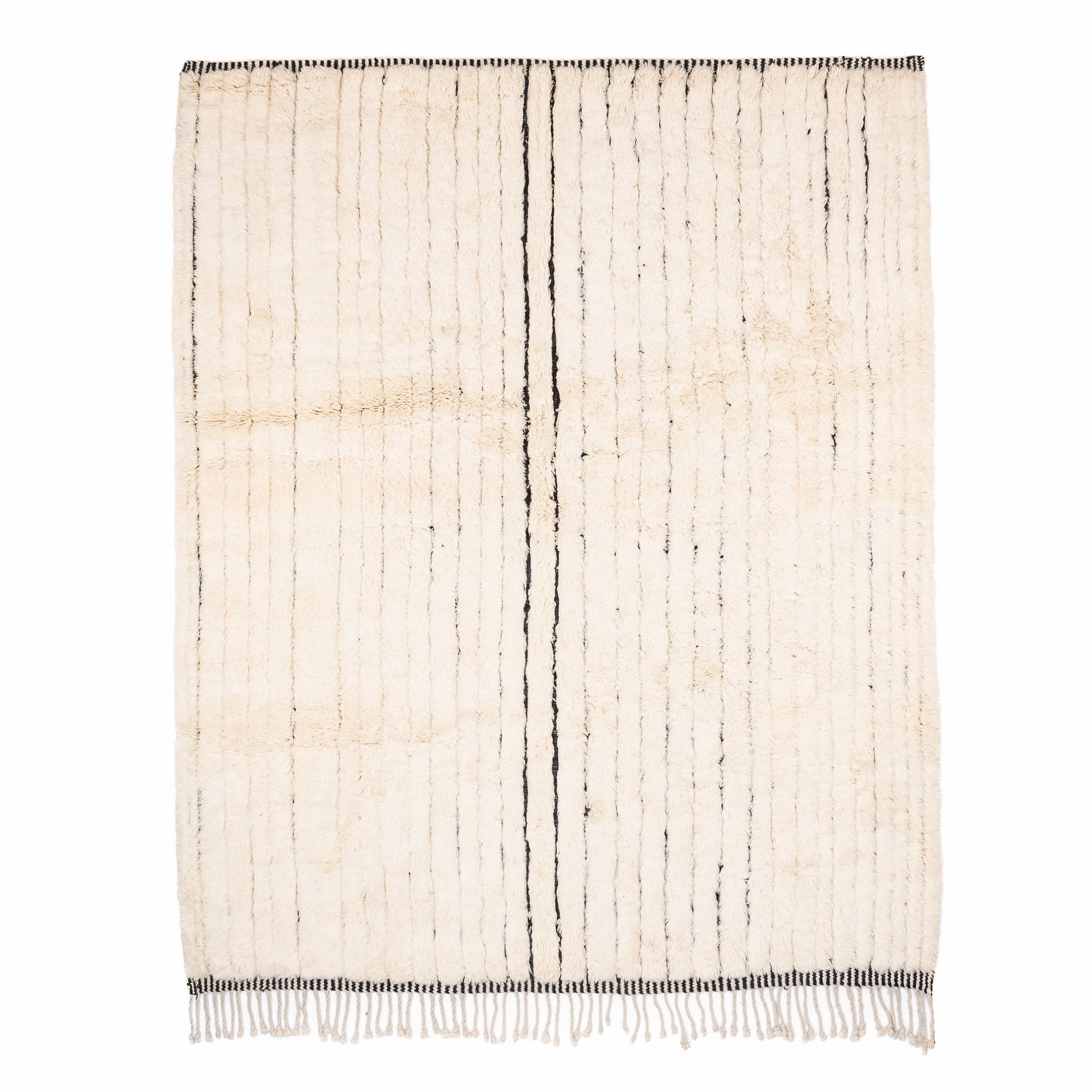Melodic Monochrome - Luxury Shag Moroccan Rug - TrendAura