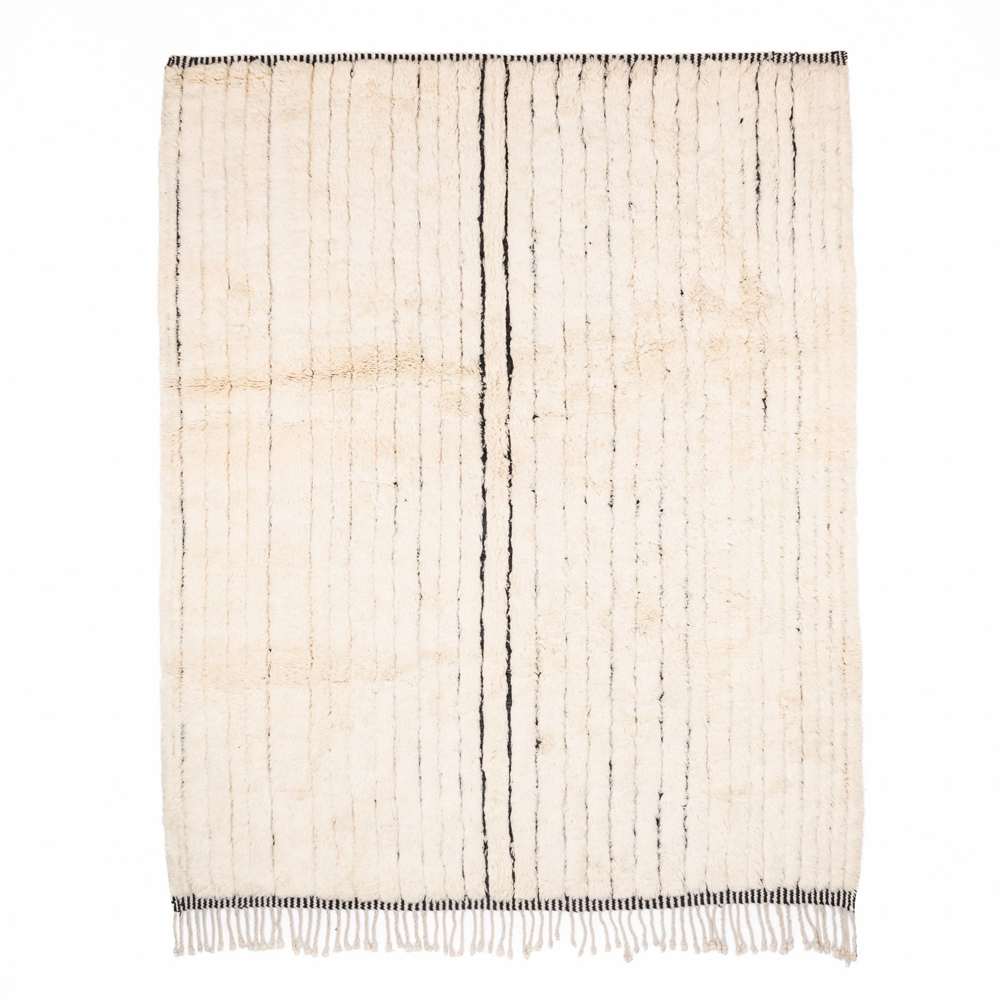 Melodic Monochrome - Luxury Shag Moroccan Rug - TrendAura