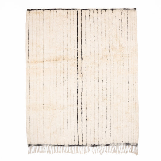 Melodic Monochrome - Luxury Shag Moroccan Rug - TrendAura