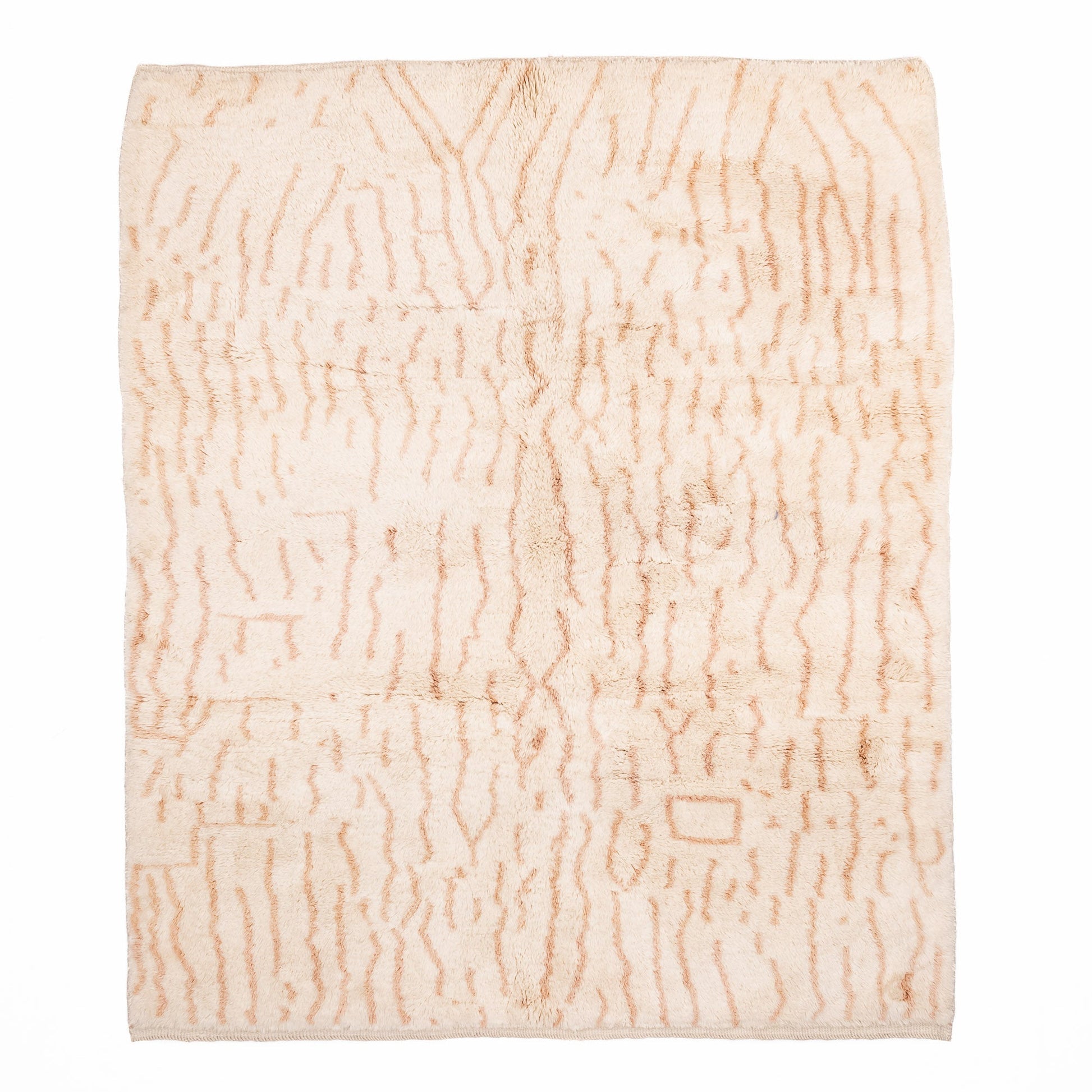 Sandscribe Elegance - Luxury Shag Moroccan Rug - TrendAura