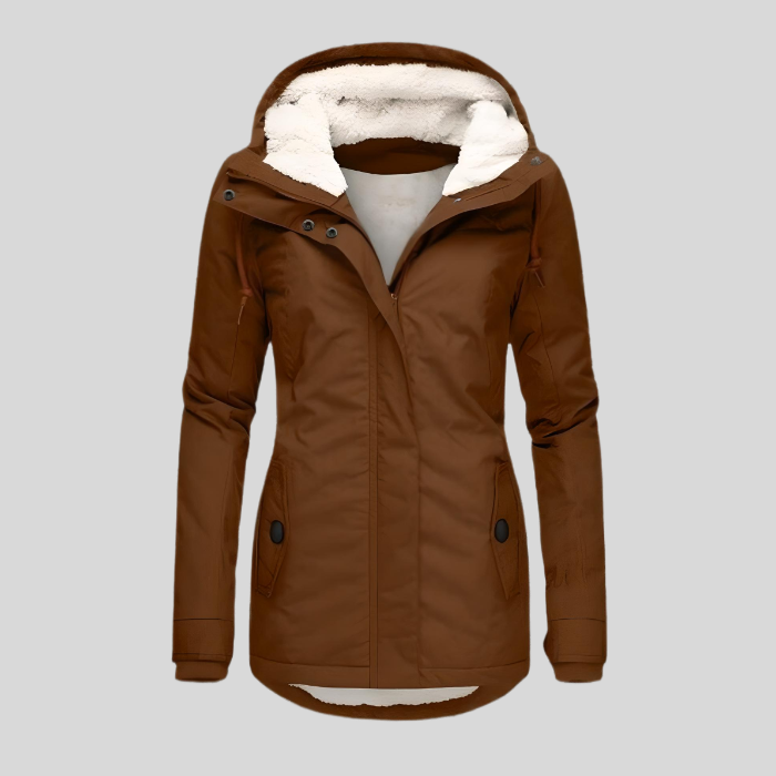 Women's Parka Jacket - Lined & Windproof - Adjustable Fit with Hood & Fur Trim