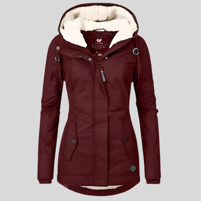 Long Hooded Winter Jacket With Lining And Waterproof Outer Layer For Cold Weather Outdoors