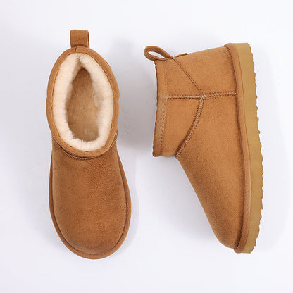 Women's Fuzzy Winter Boots with Soft Lining and Slip-On Design