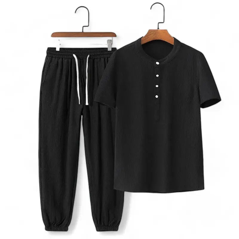 TrendAura Casual Two Piece Loungewear Set with Breathable Fabric and Drawstring Waist Tee and Sweatpants