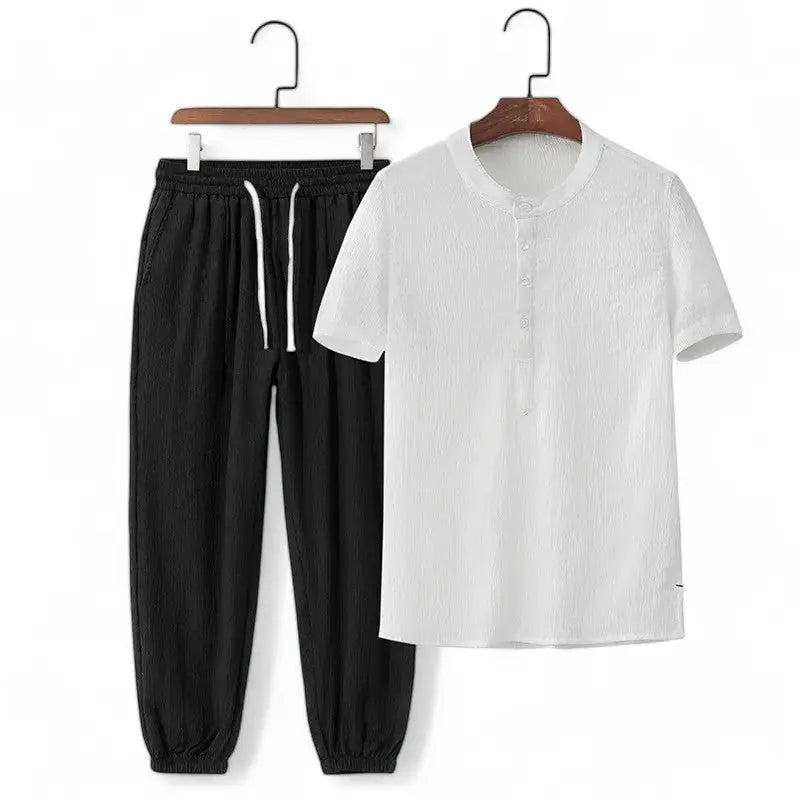 TrendAura Casual Two Piece Loungewear Set with Breathable Fabric and Drawstring Waist Tee and Sweatpants