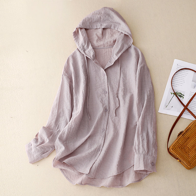 Women's Lightweight Hoodie with Button Closure and Breathable Design - TrendAura