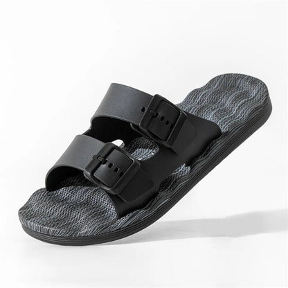 Malcom Coastwalk Sandals By TrendAura Dual Buckle Adjustable Straps Cushioned Textured Insole Ultra Lightweight Anti Slip
