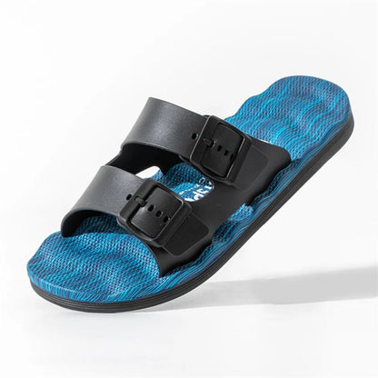Malcom Coastwalk Sandals By TrendAura Dual Buckle Adjustable Straps Cushioned Textured Insole Ultra Lightweight Anti Slip