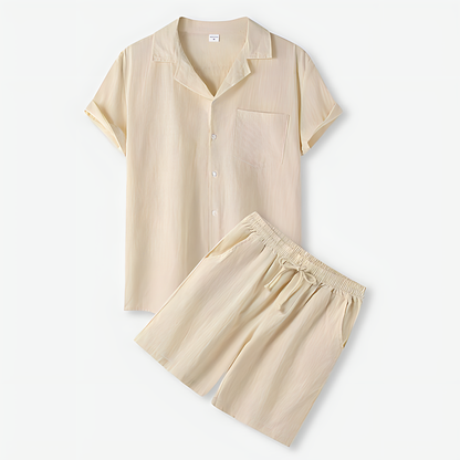 Max Men's Short Sleeve Shirt And Shorts Set Breathable Lightweight Comfort For Everyday