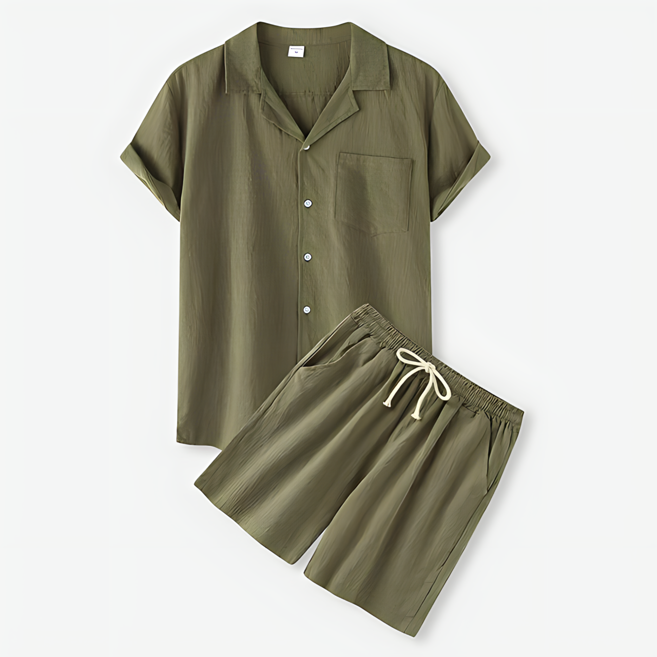 Max Men's Short Sleeve Shirt And Shorts Set Breathable Lightweight Comfort For Everyday
