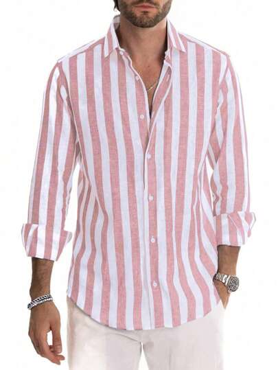 TrendAura | Men’s Striped Summer Shirt