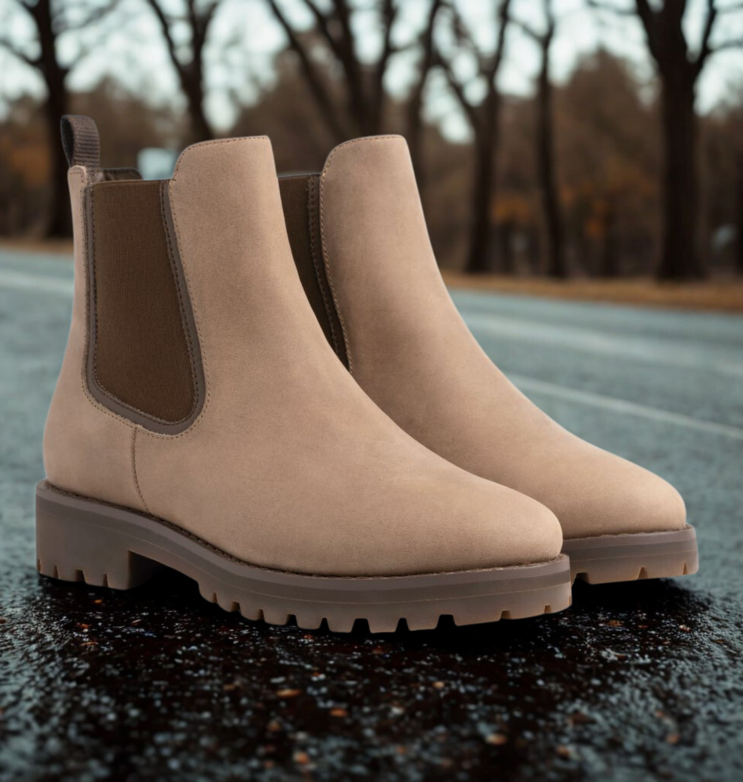 Women's Ankle Boots with Chunky Lug Sole and Versatile Style