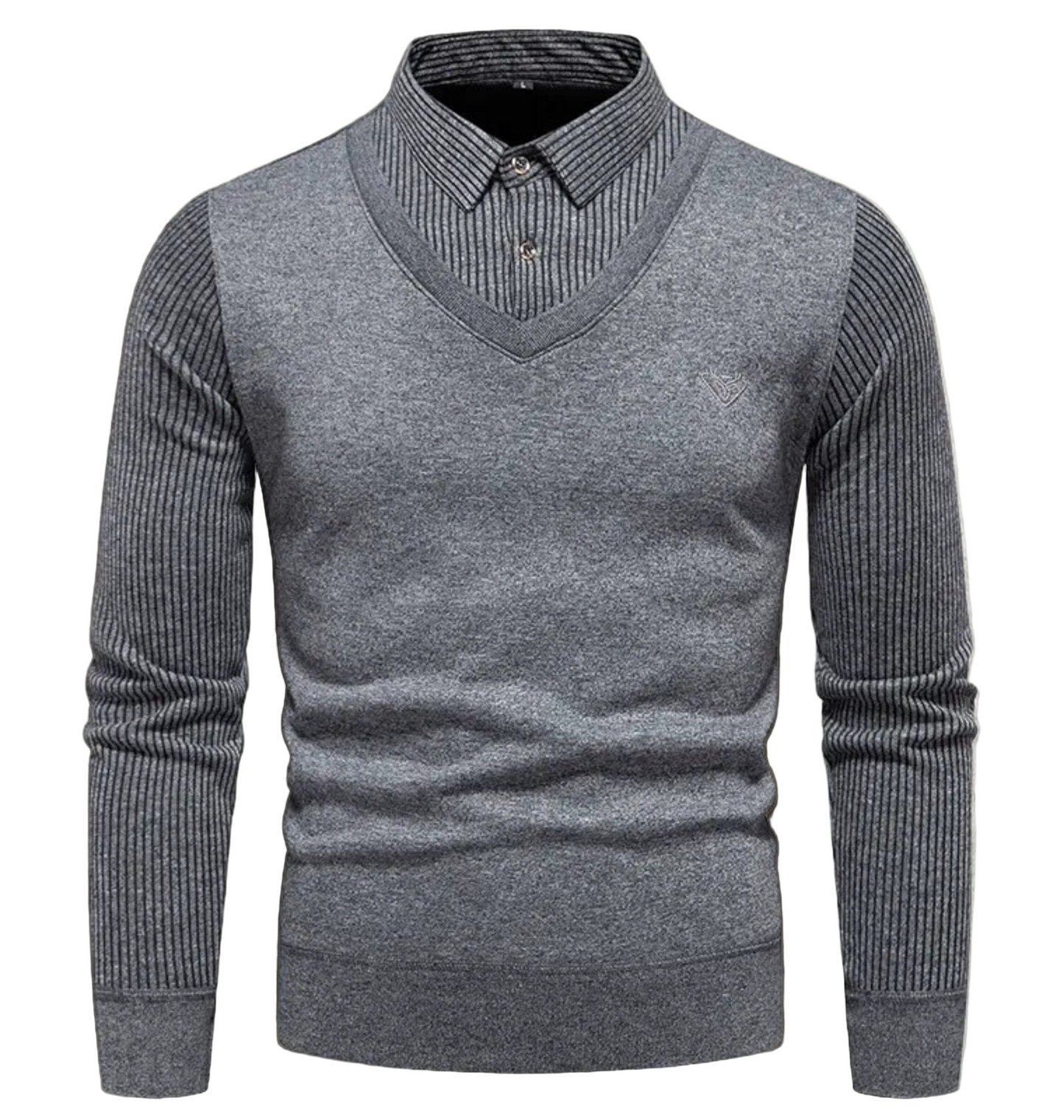 Men's Fine Gauge Knit Pullover Sweater With Slim Fit V Neck And Ribbed Sleeves For Modern Wardrobe
