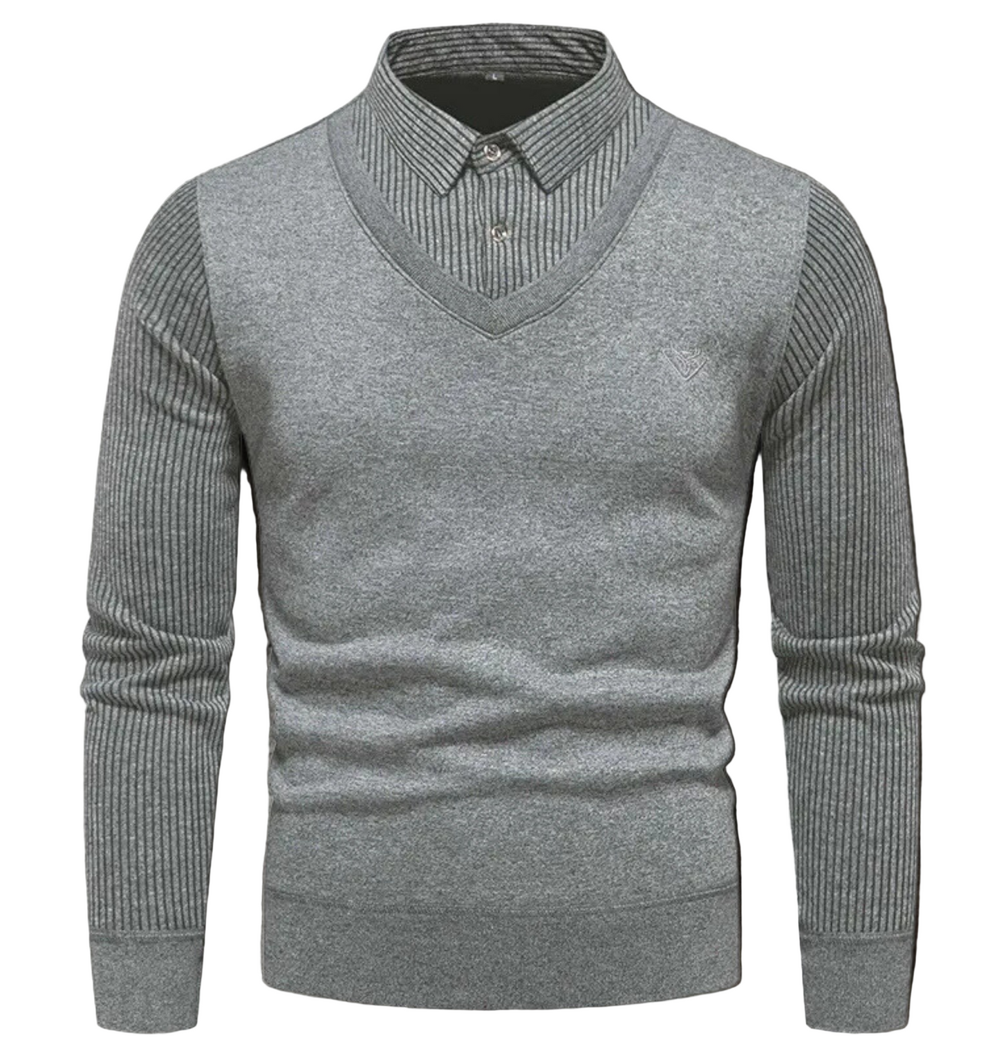Men's Fine Gauge Knit Pullover Sweater With Slim Fit V Neck And Ribbed Sleeves For Modern Wardrobe