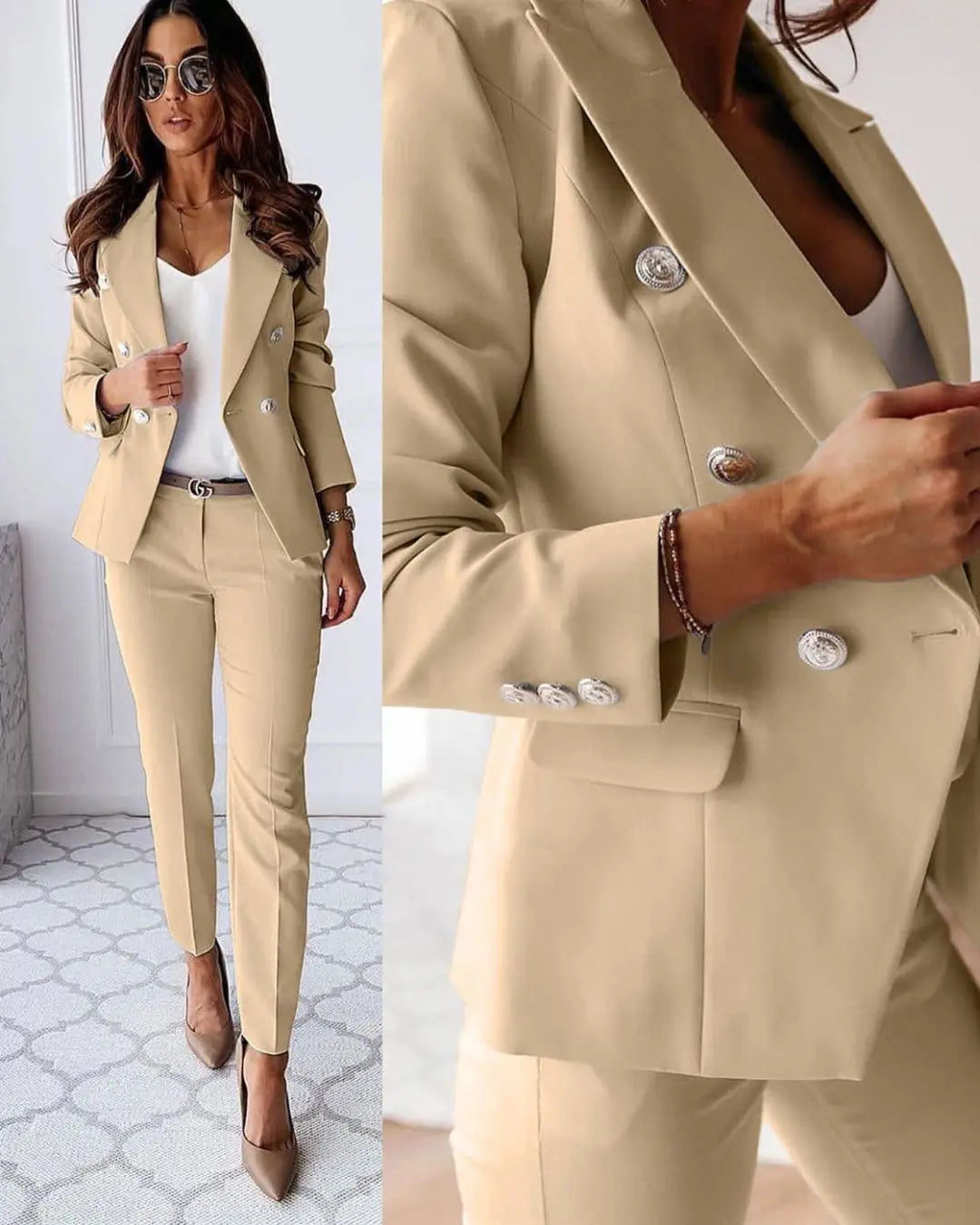 Women's suit in double-breasted design