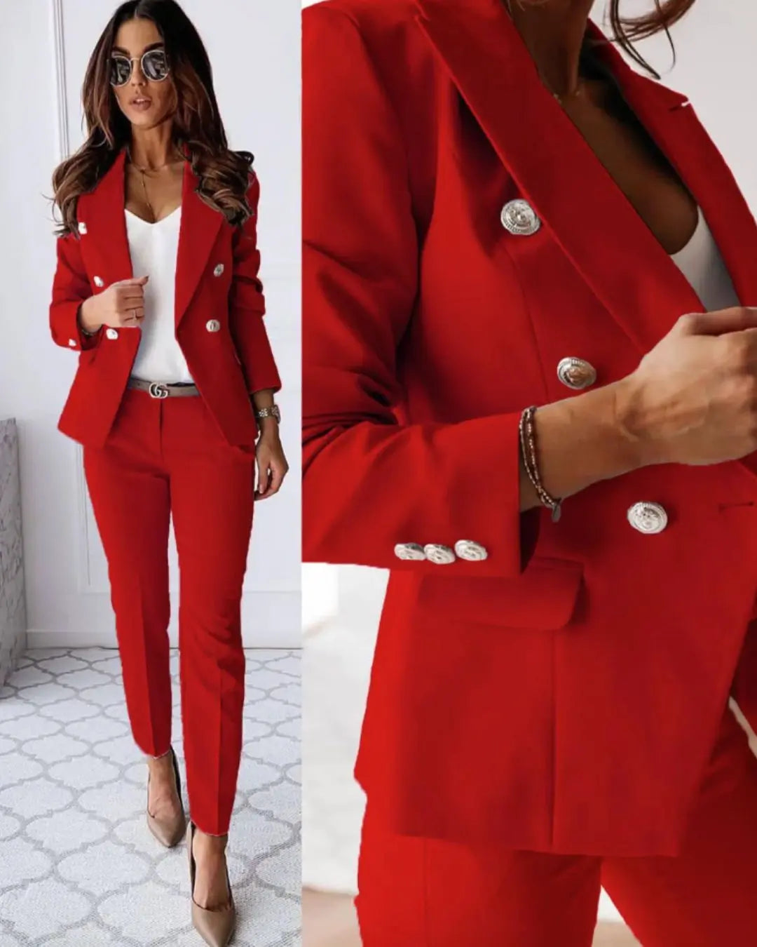 Women's suit in double-breasted design
