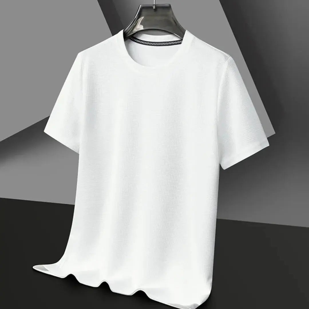 Massimo Mens Textured T Shirt With Raised Line Motifs For Dressy Casual And Everyday Versatile Style