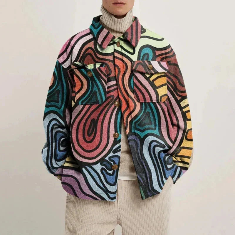 Mateo Abstract Lapel Jacket