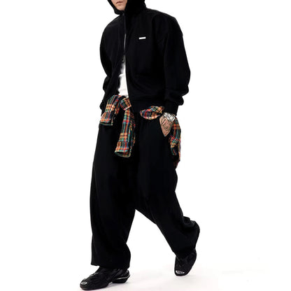 TrendAura Knit Soft Baggy Sweatpant - Premium Cotton, Oversized Wide Leg, Elastic Waistband