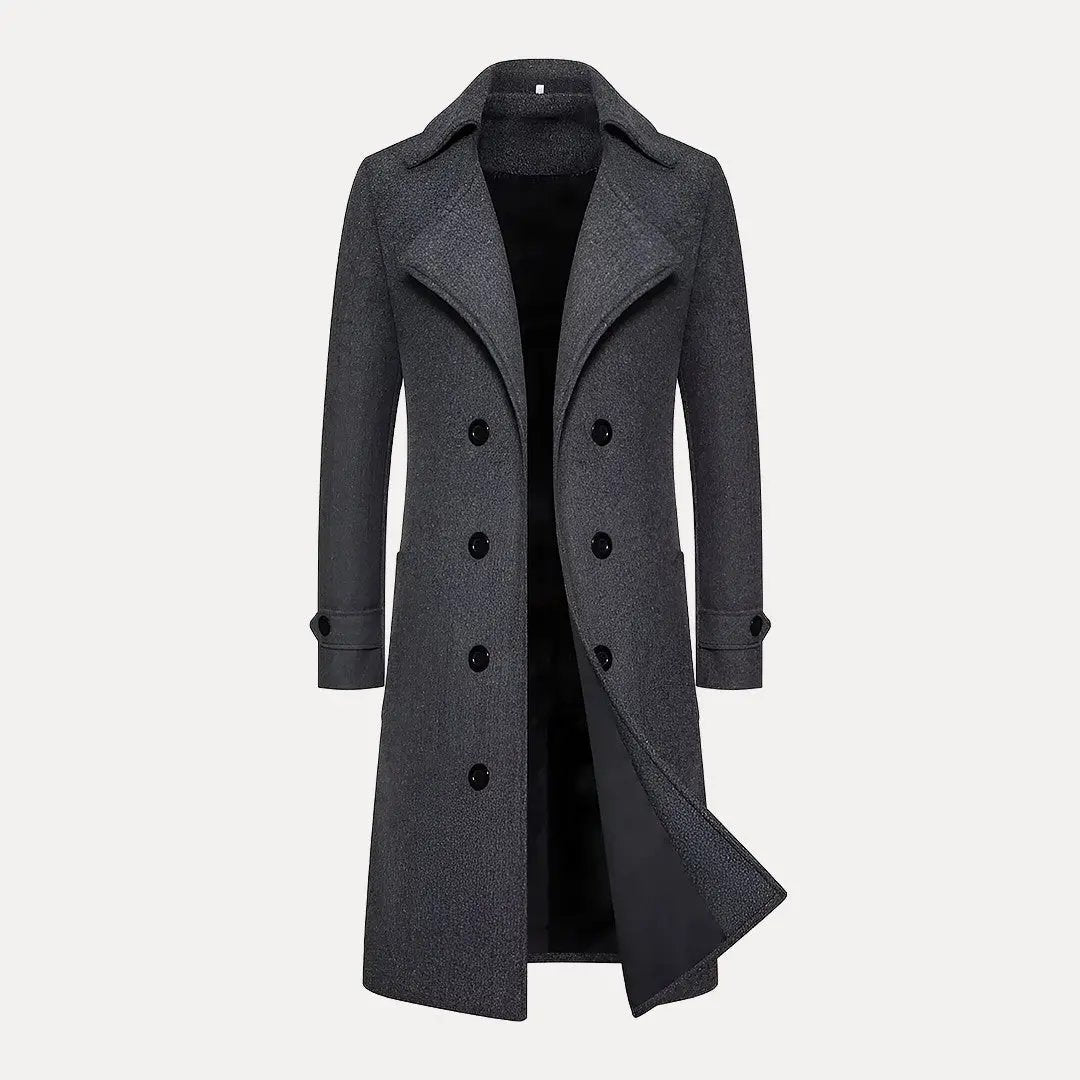Max Double Row Button Woolen Trench Coat
