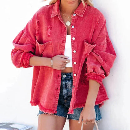 Melanie Distressed Denim Jacket