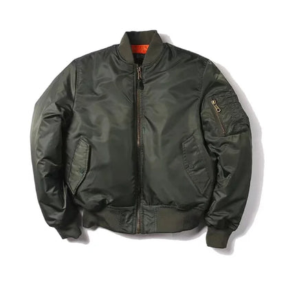 Men's Vintage Bomber Jacket With Zip Closure And Ribbed Trim For Timeless Classic Style