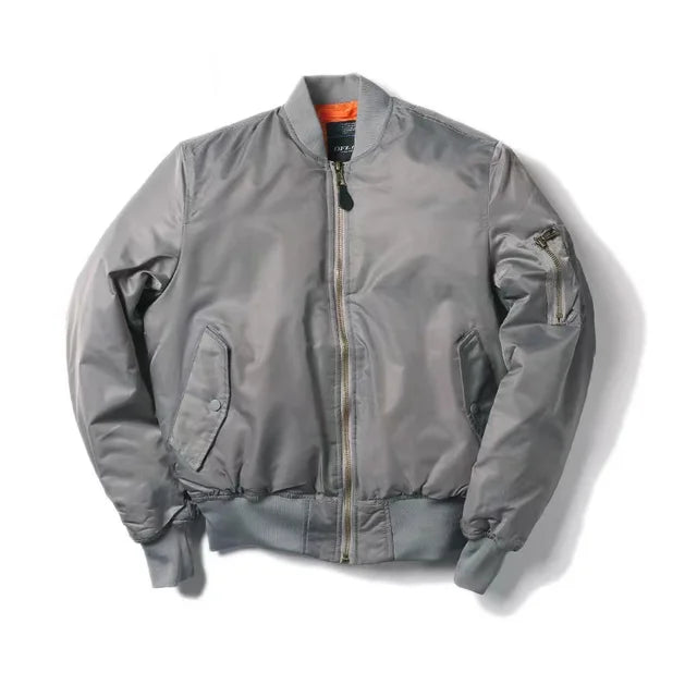 Men's Vintage Bomber Jacket With Zip Closure And Ribbed Trim For Timeless Classic Style