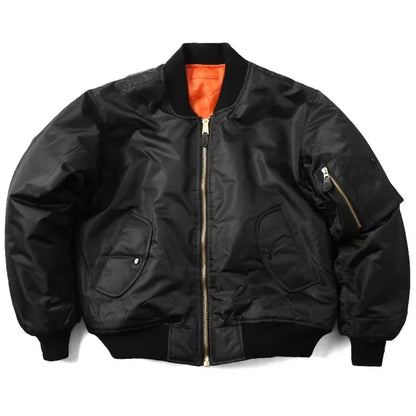 Men's Vintage Bomber Jacket With Zip Closure And Ribbed Trim For Timeless Classic Style