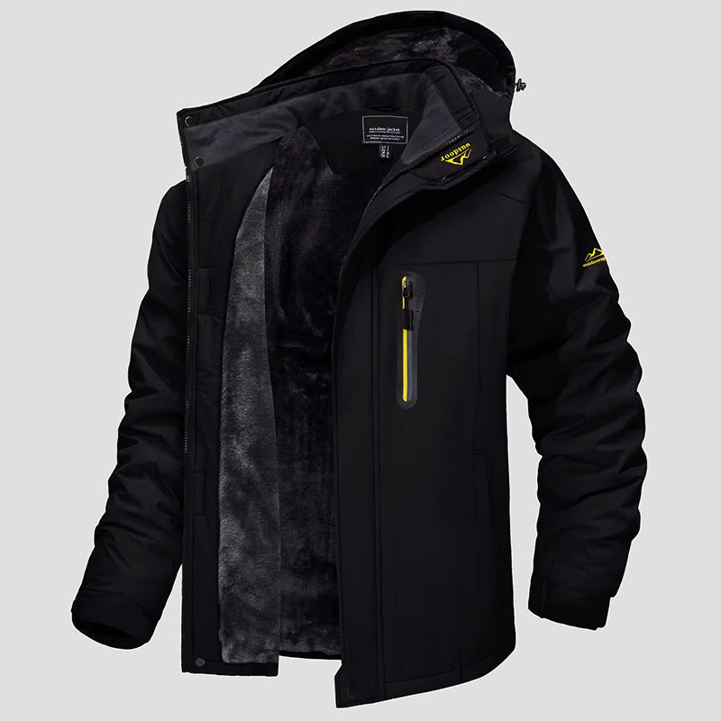 TrendAura Mens Waterproof Camouflage Jacket With Fleece Lining Detachable Hood Outdoor Winter Coat