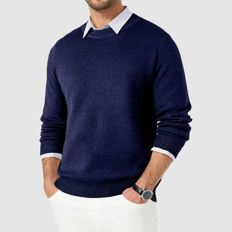 Men's Regular Fit Crew Neck Knit Sweater By TrendAura Timeless Modern Knit For Everyday And Smart Casual