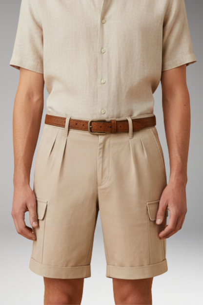 Men's Cargo Shorts with Cargo Pockets and Belt Loops