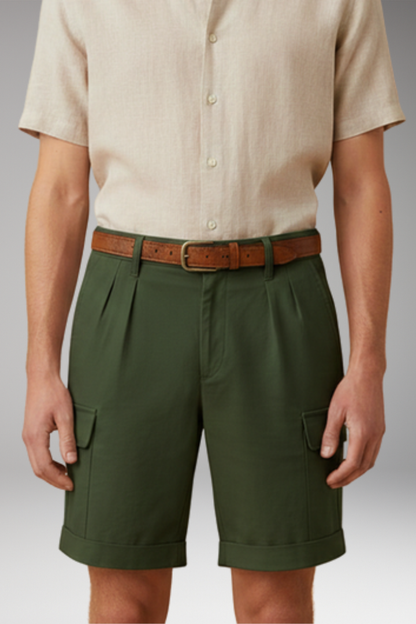 Men's Cargo Shorts with Cargo Pockets and Belt Loops