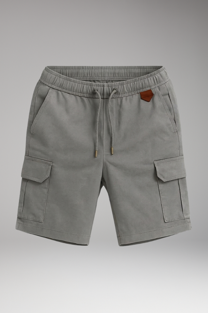 Men's Cargo Shorts with Elastic Waistband and Cargo Pocket - TrendAura