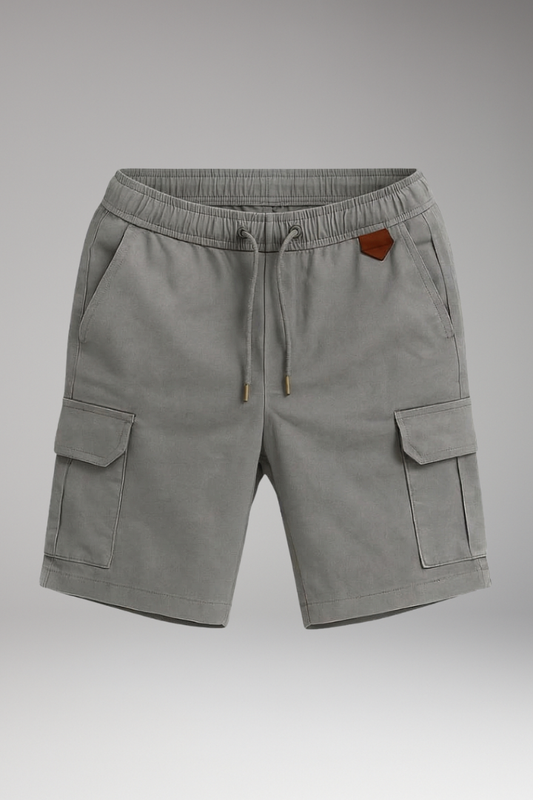Men's Cargo Shorts with Elastic Waistband and Cargo Pocket - TrendAura