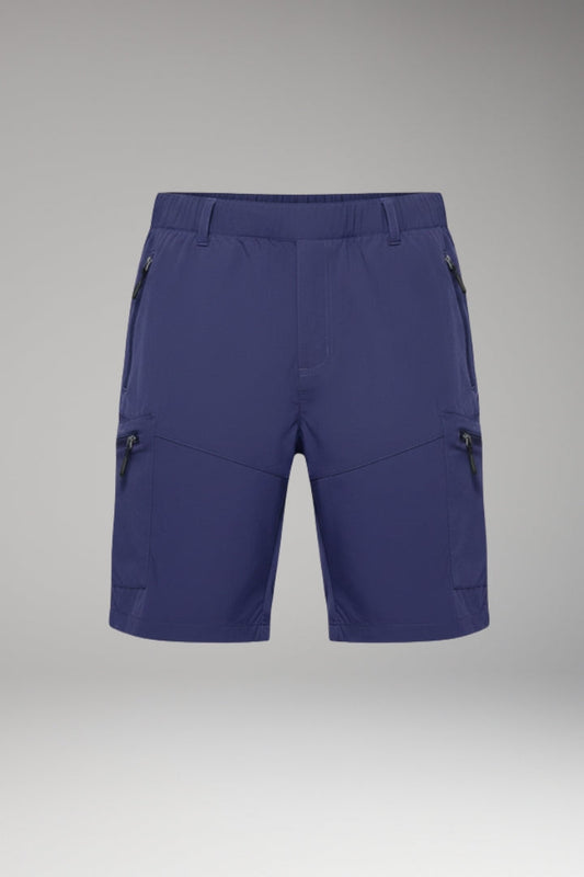 Men's Cargo Shorts with Elastic Waistband and Zippered Pockets - TrendAura