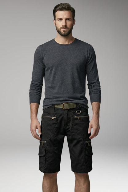 Men's Cargo Shorts with Multiple Pockets and Belt Loops