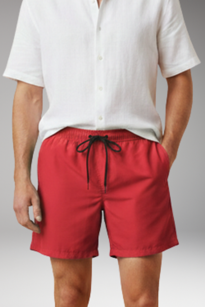 Men's Casual Shorts with Drawstring Waistband and Relaxed Fit
