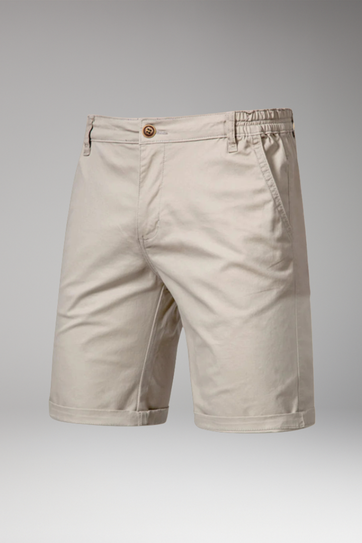 Men's Casual Shorts with Elastic Waistband and Button Fastening - TrendAura