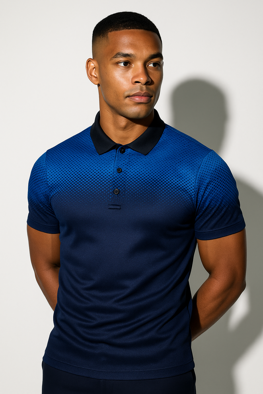 Men's Gradient Polo Shirt Athletic Sport-Inspired For Active Men With Gradient Dot Design