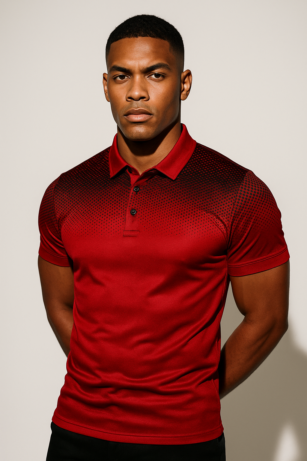 Men's Gradient Polo Shirt Athletic Sport-Inspired For Active Men With Gradient Dot Design