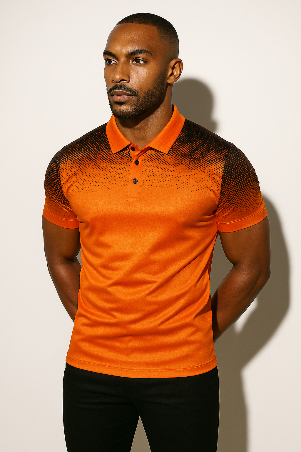 Men's Gradient Polo Shirt Athletic Sport-Inspired For Active Men With Gradient Dot Design