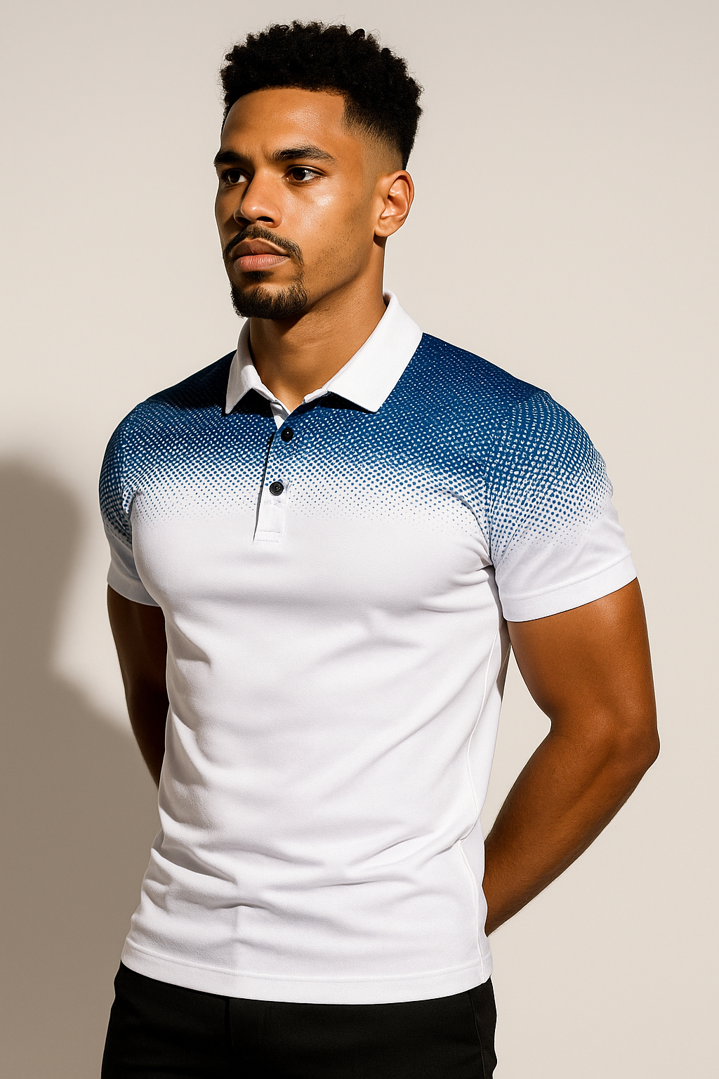 Men's Gradient Polo Shirt Athletic Sport-Inspired For Active Men With Gradient Dot Design