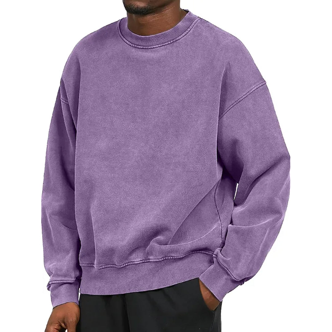Nordisk Flair Mens Sweatshirt Relaxed Fit Cotton Blend Dropped Shoulder Ribbed Trim Casual