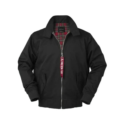 Waylynn Men’s Classic Harrington Jacket with Tartan Lining, Tailored Shoulders, Ribbed Cuffs
