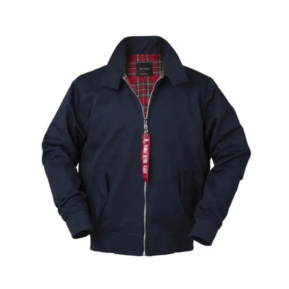 Waylynn Men’s Classic Harrington Jacket with Tartan Lining, Tailored Shoulders, Ribbed Cuffs