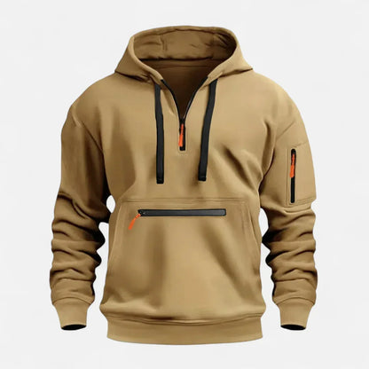 Men's Knit Zip Up Hoodie Sweater With Front Zipper Pocket for Casual to Polished Everyday Wear