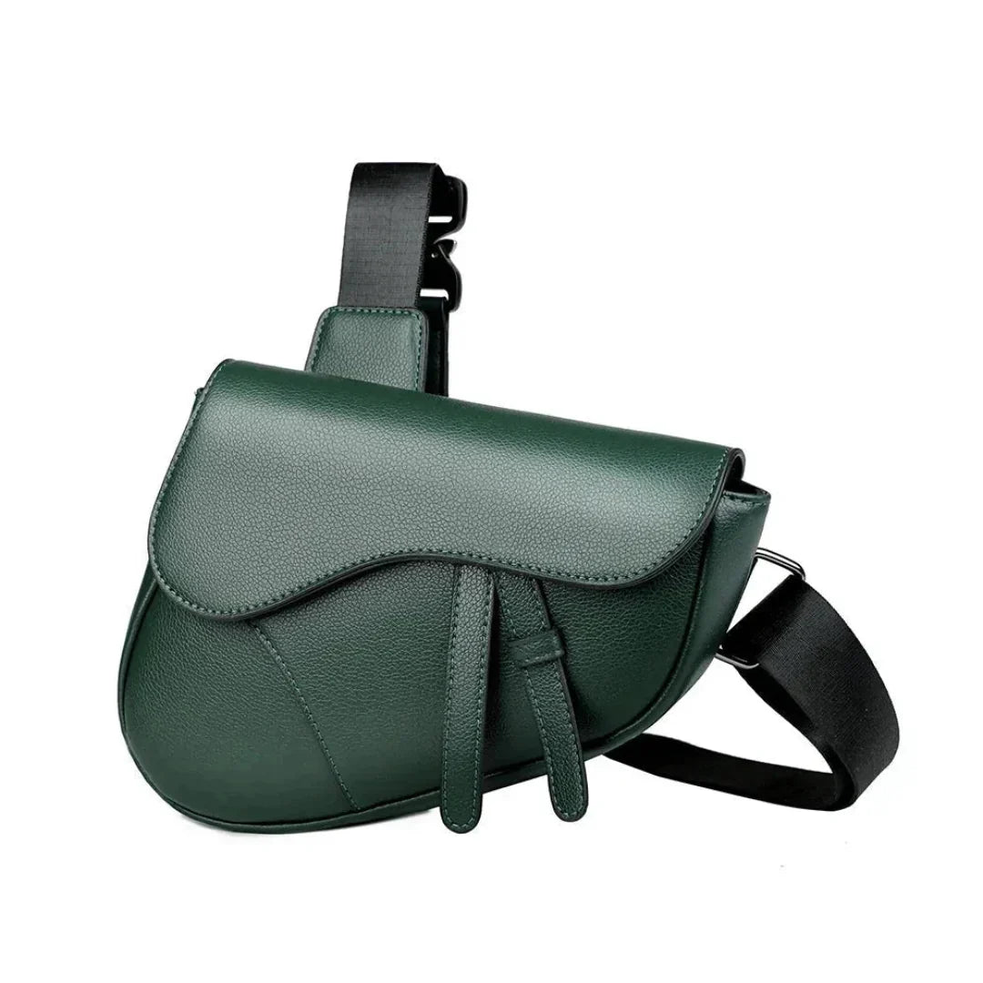 Men's Leather Saddle Crossbody Bag Eco Leather With Adjustable Strap Sleek Compact Design For Everyday Essentials