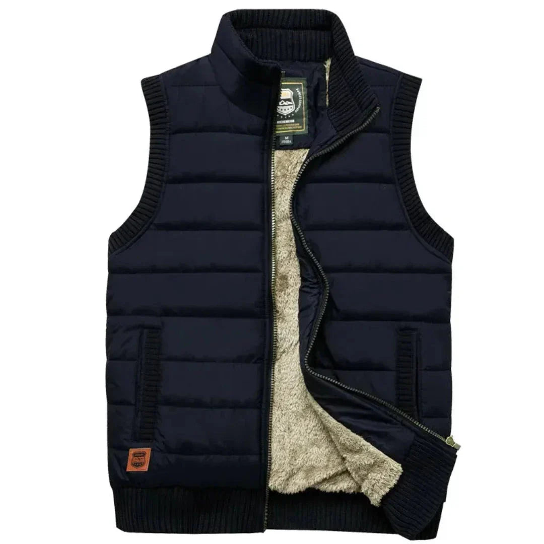 Men's Lightweight Quilted Sleeveless Puffer Vest With Stand Collar Insulated For Cold Weather